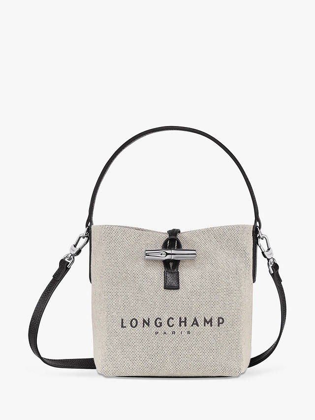 Longchamp Roseau Canvas Bucket Bag, Ecru