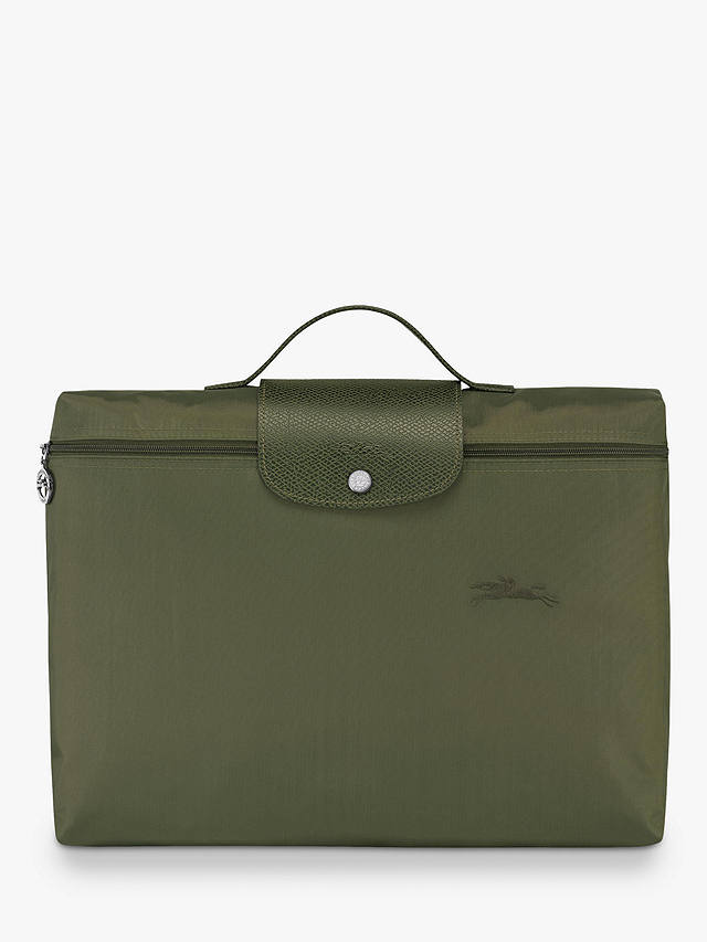 Longchamp Le Pliage Green Recycled Canvas Briefcase, Forest