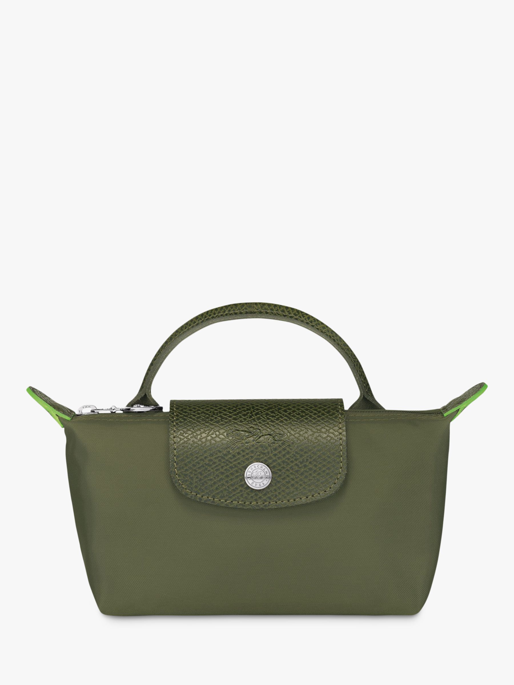 Longchamp Le Pliage Green Recycled Canvas Pouch, Forest at John