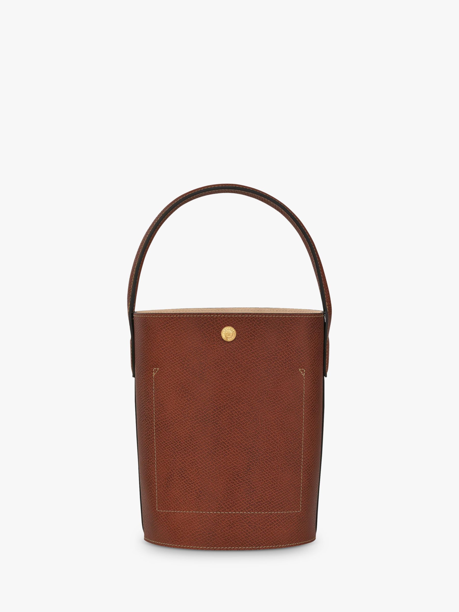 Longchamp Epure Leather Bucket Bag, Brown at John Lewis & Partners