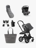 Bugaboo Cameleon 3 Plus Pushchair & Carrycot, Turtle Air by Nuna Car Seat & Accessories Bundle, Black/Grey Melange