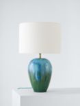 John Lewis + Matthew Williamson Reactive Glazed Ceramic Lamp Base, Blue, H39cm