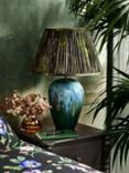 John Lewis & Partners + Matthew Williamson Reactive Glazed Ceramic Lamp Base, Blue, H39cm