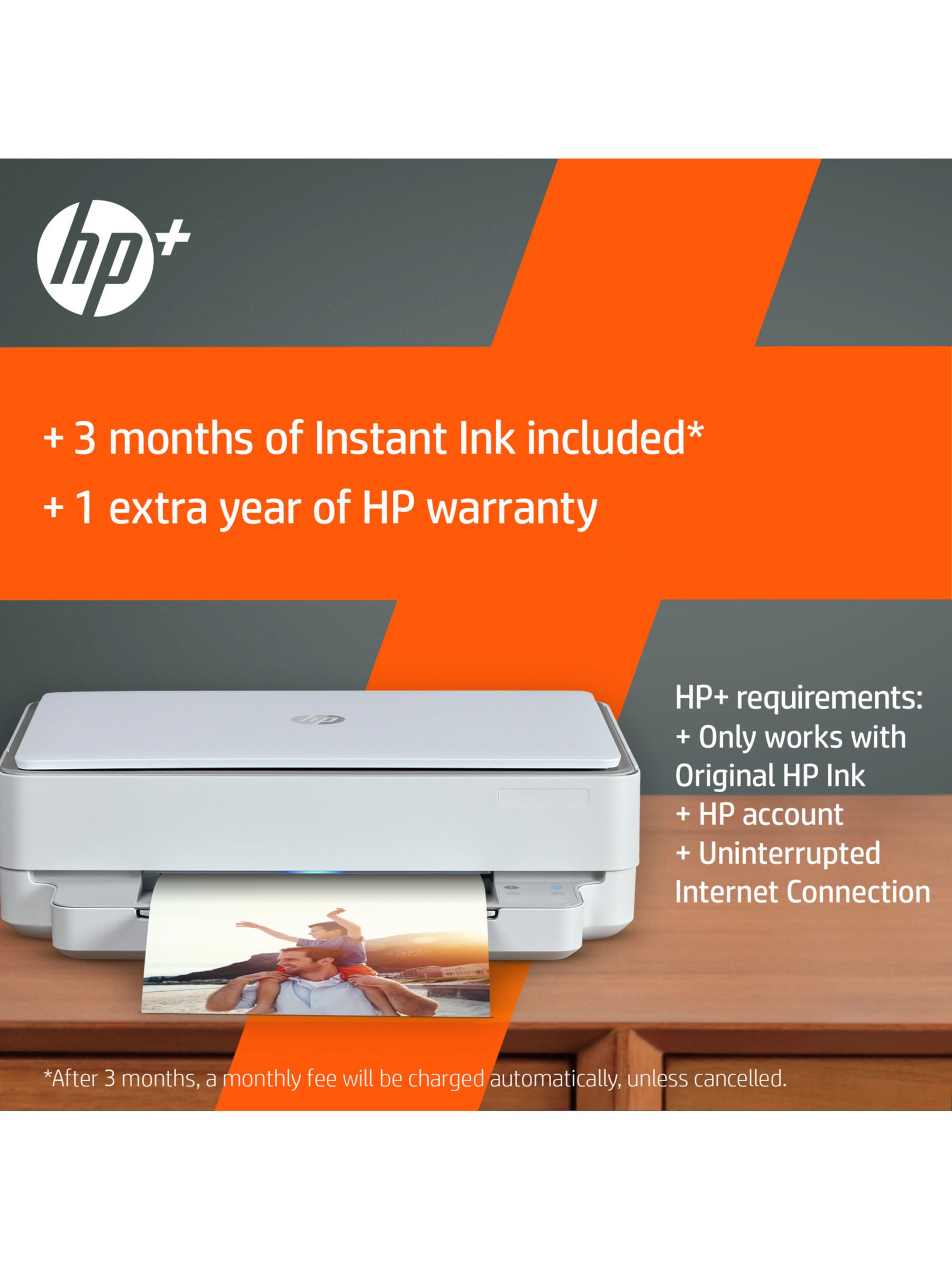 HP ENVY 6020e All-In-One & Cement HP Ink Enabled Compatible, Wireless Printer, HP+ Instant