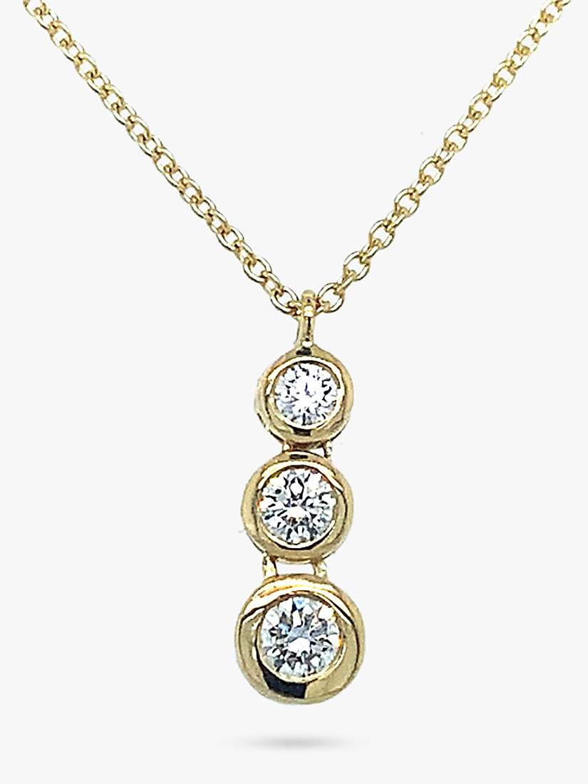 Buy E.W Adams 18ct Yellow Gold Diamond Drop Pendant Necklace, Gold Online at johnlewis.com