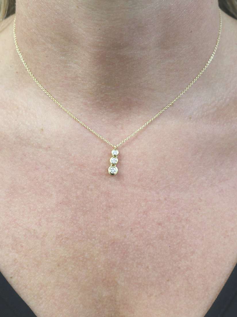 Buy E.W Adams 18ct Yellow Gold Diamond Drop Pendant Necklace, Gold Online at johnlewis.com