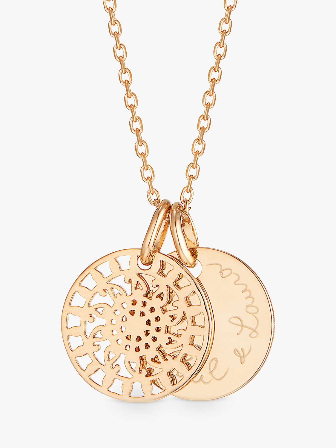Buy Merci Maman Personalised Cut Out Charm Disc Pendant Necklace Online at johnlewis.com