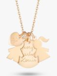 Merci Maman Personalised Girl & Boy Heart Disc Pendant Necklace