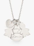 Merci Maman Personalised Boys Heart Disc Pendant Necklace, Silver