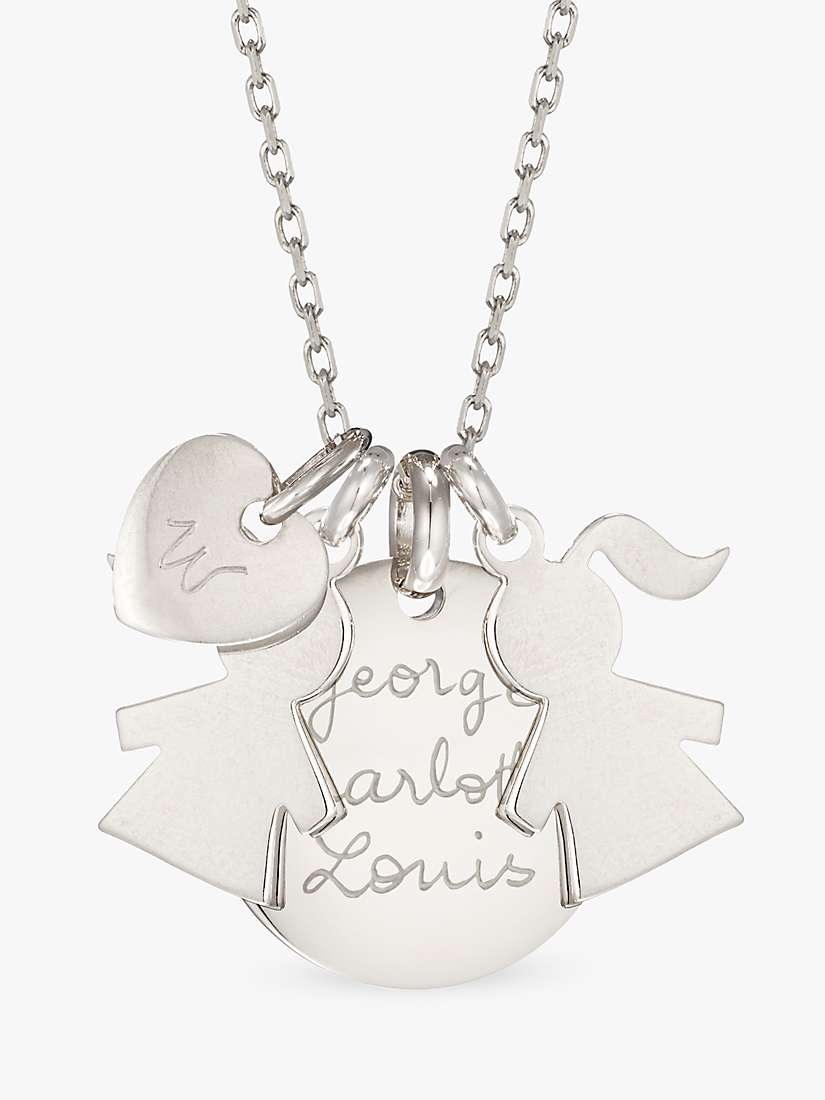 Buy Merci Maman Personalised Girls Heart Disc Pendant Necklace Online at johnlewis.com