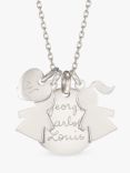 Merci Maman Personalised Girls Heart Disc Pendant Necklace