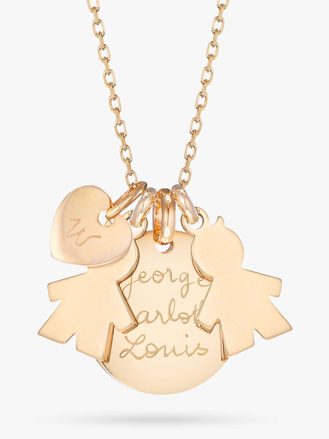 Buy Merci Maman Personalised Boys Heart Disc Pendant Necklace Online at johnlewis.com