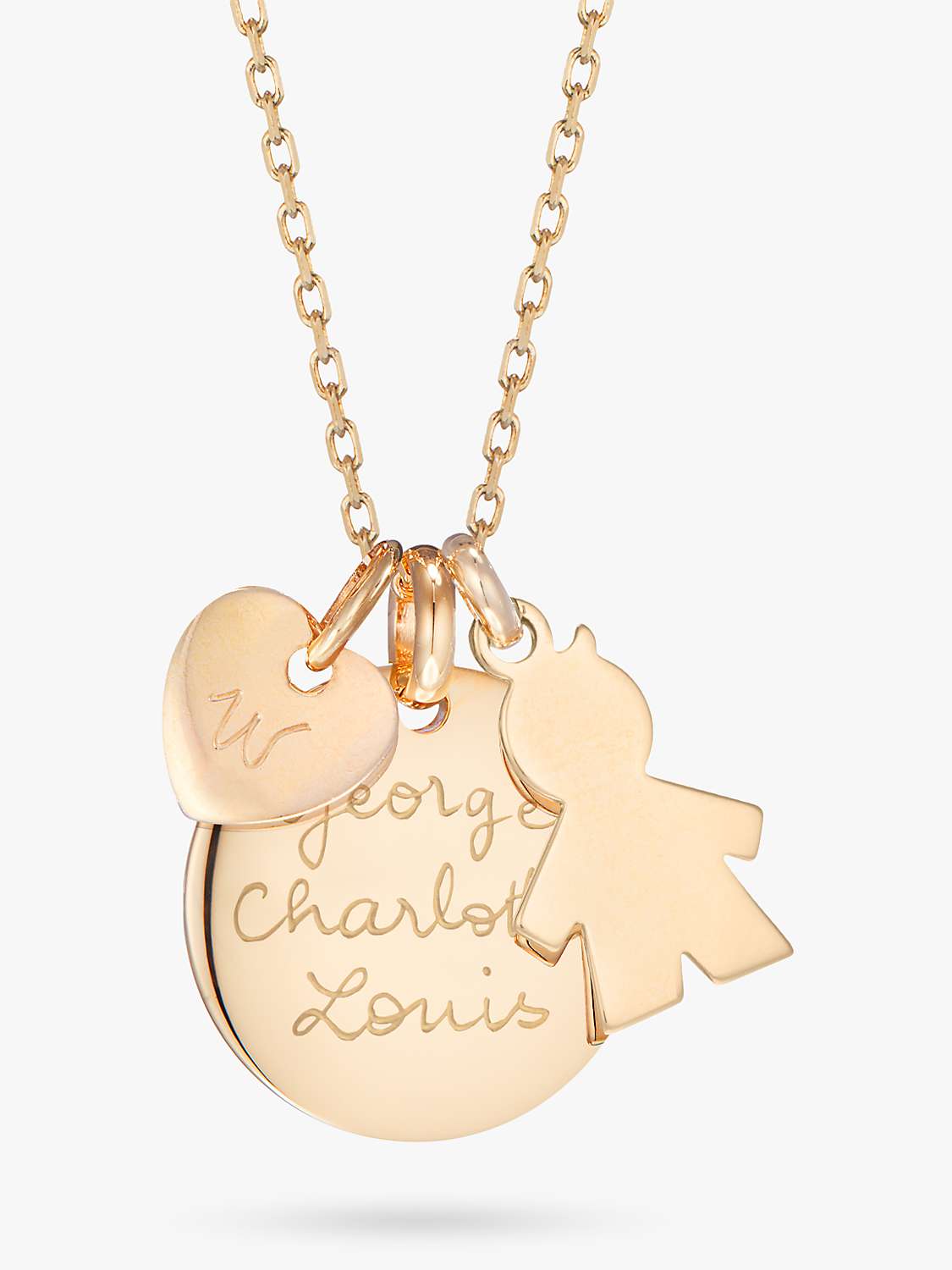 Buy Merci Maman Personalised Boy Heart Disc Pendant Necklace Online at johnlewis.com