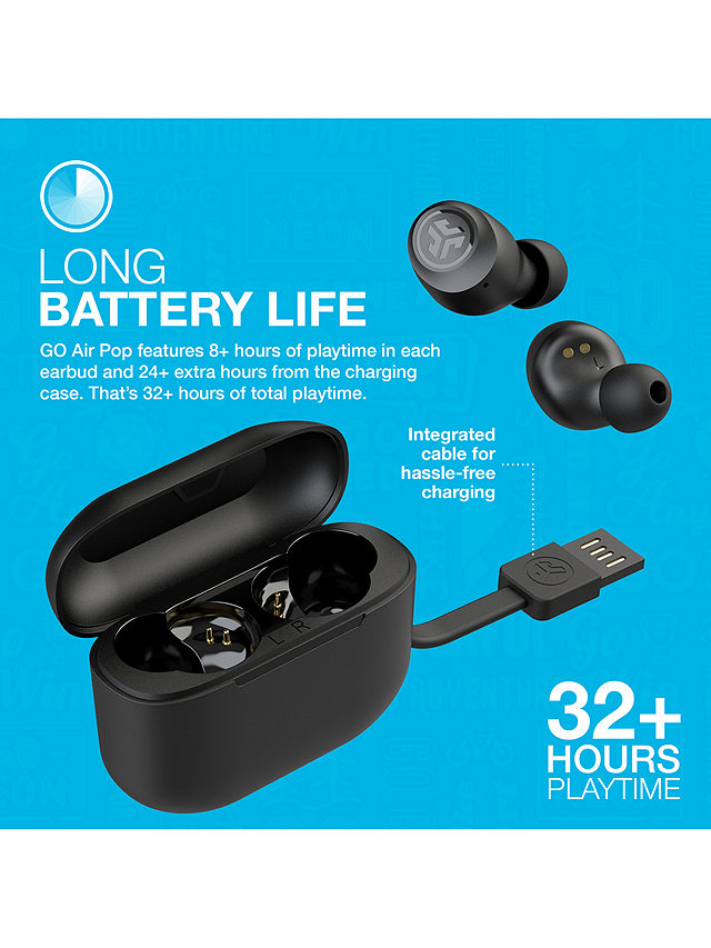 Jlab Audio Go Air Pop True Wireless Bluetooth In-Ear Headphones with Mic/Remote, Black