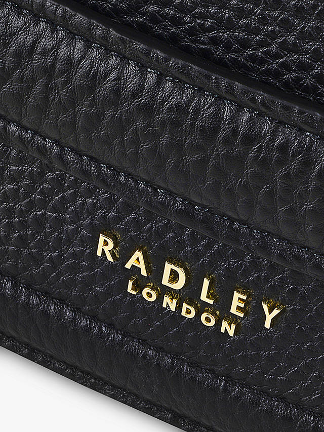 Radley York Walk Leather Flap Over Cross Body Bag, Black