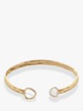 Joma Jewellery Riviera Collection Mother of Pearl Hammered Bangle, Gold