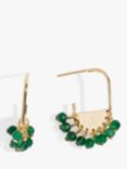 Joma Jewellery Bohemia Green Lace Agate Statement Earrings, Gold