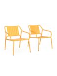 John Lewis ANYDAY Brights Metal Garden Lounge Chair, Set of 2, Melon Yellow