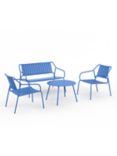 John Lewis ANYDAY Brights 4-Seater Metal Garden Lounging Set, Directoire Blue