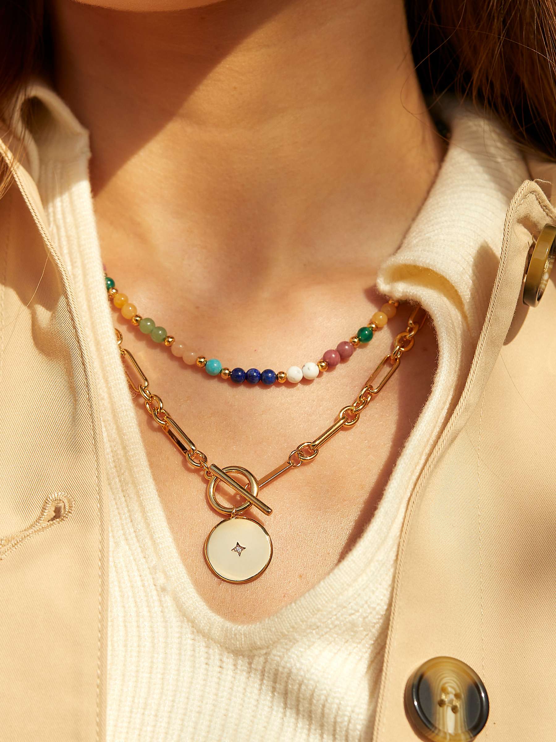 Buy Estella Bartlett Gemstones Beaded Necklace, Multi Online at johnlewis.com