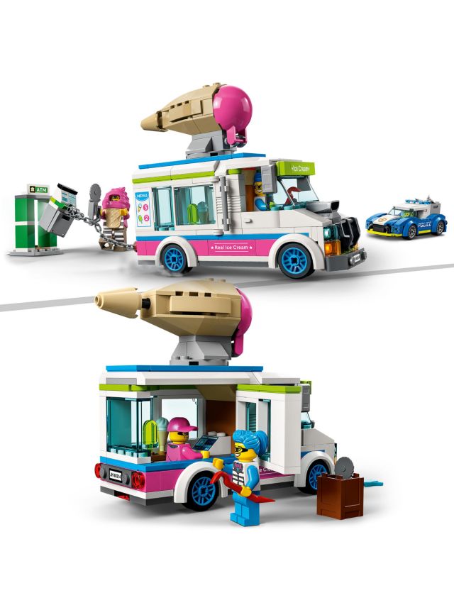 LEGO City Ice Cream Truck Police Chase Van 60314 Toy for Kids, Girls and  Boys age 5 Plus Years Old with Splat Launcher & City Police Car