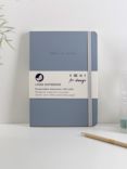 VENT for Change A5 Recycled Leather Notebook, Dusty Blue