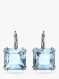 Swarovski Millenia Square Cut Crystal Drop Earrings, Aquamarine/Silver