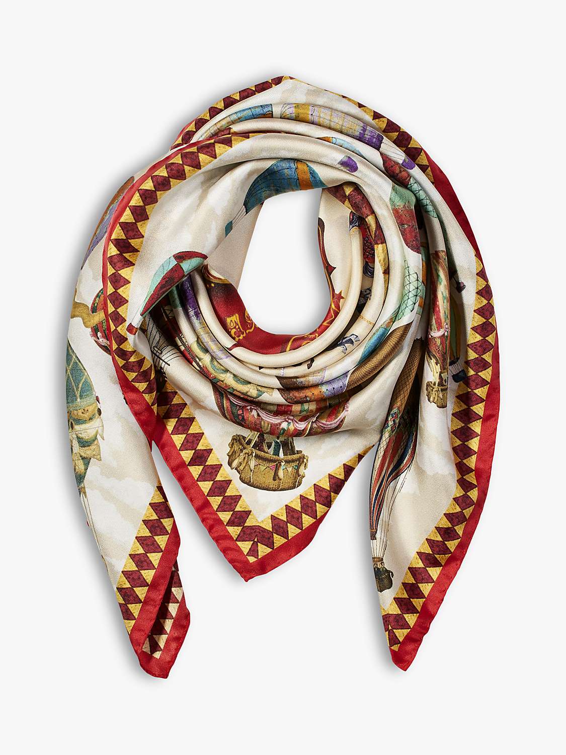 Buy Aspinal of London Hot Air Balloon Silk Square Scarf Online at johnlewis.com