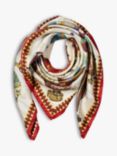 Aspinal of London Hot Air Balloon Silk Square Scarf, Red