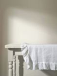 Truly Ruffle Hem Rectangular Linen Tablecloth, 240cm