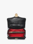 Aspinal of London Mayfair Croc Leather Midi Grab Bag, Patent Black