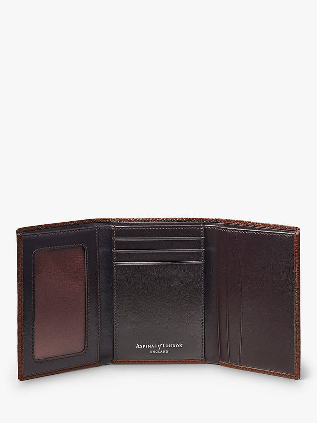Aspinal of London Pebble Leather Trifold Wallet, Tobacco