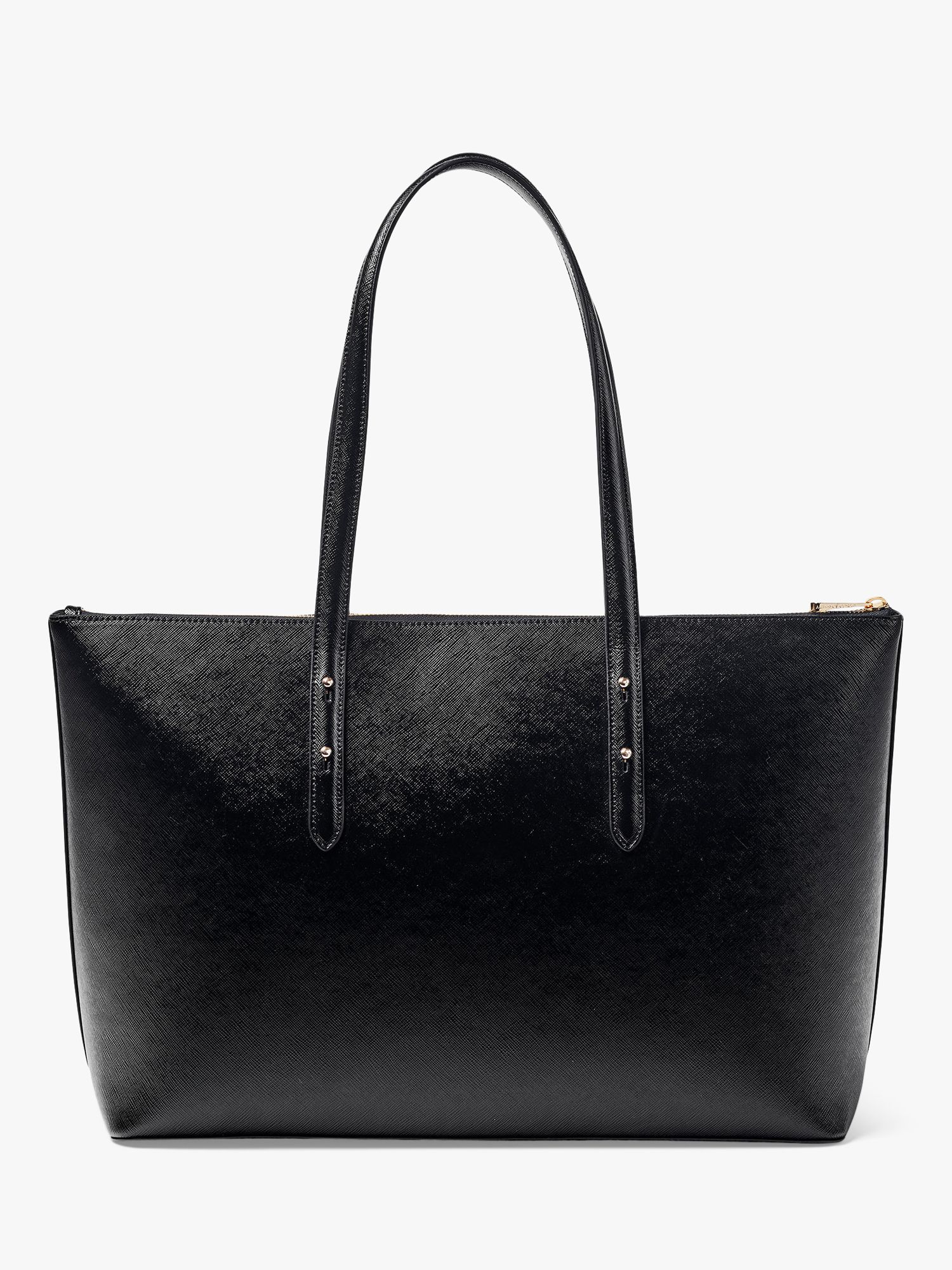 Aspinal of London Regent Saffiano Leather Zip-Top Tote Bag, Black at ...