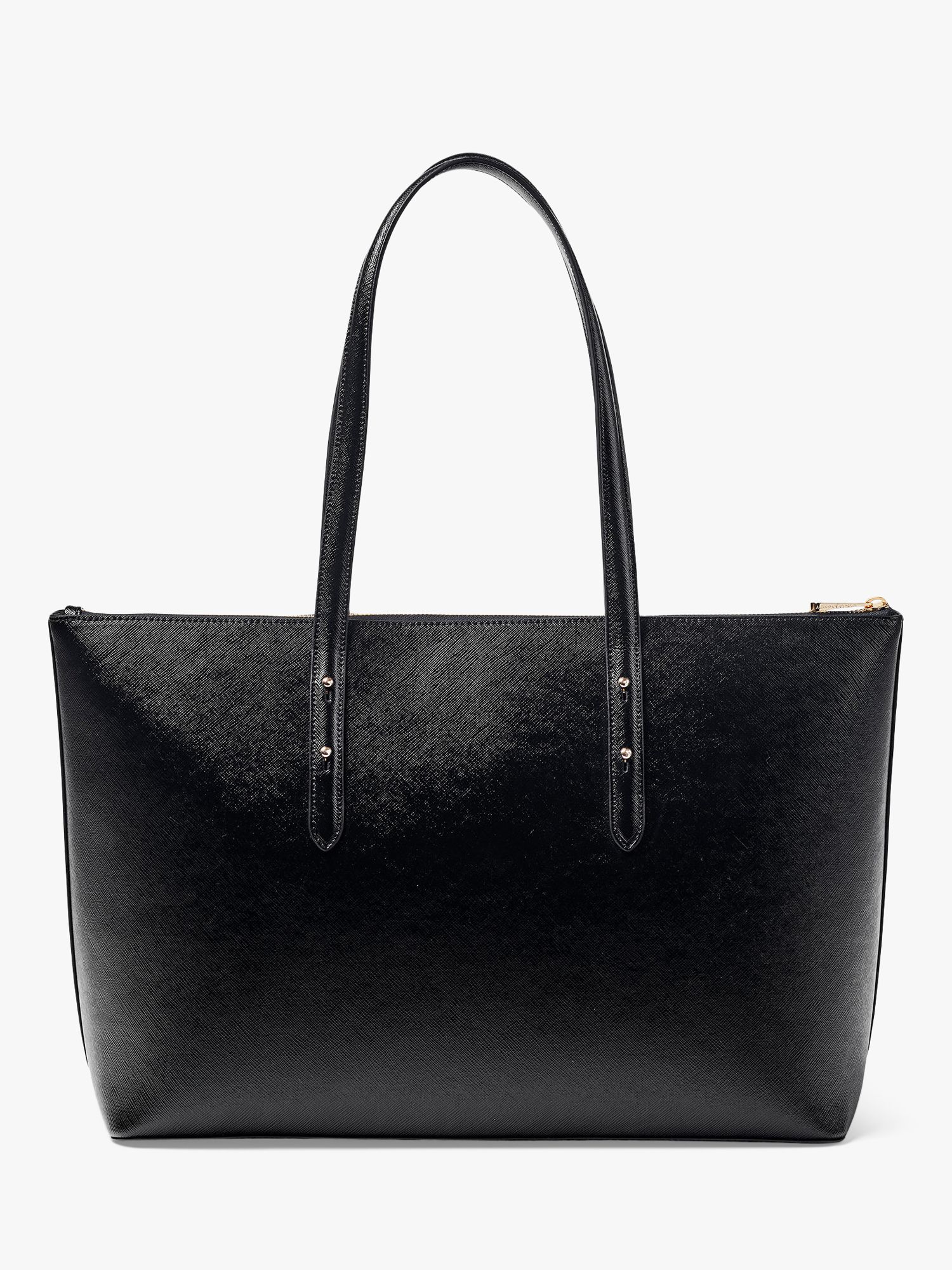 Aspinal of London Regent Saffiano Leather Zip-Top Tote Bag, Black