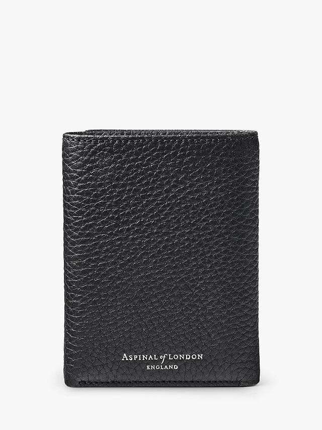 Aspinal of London Pebble Leather Trifold Wallet, Black