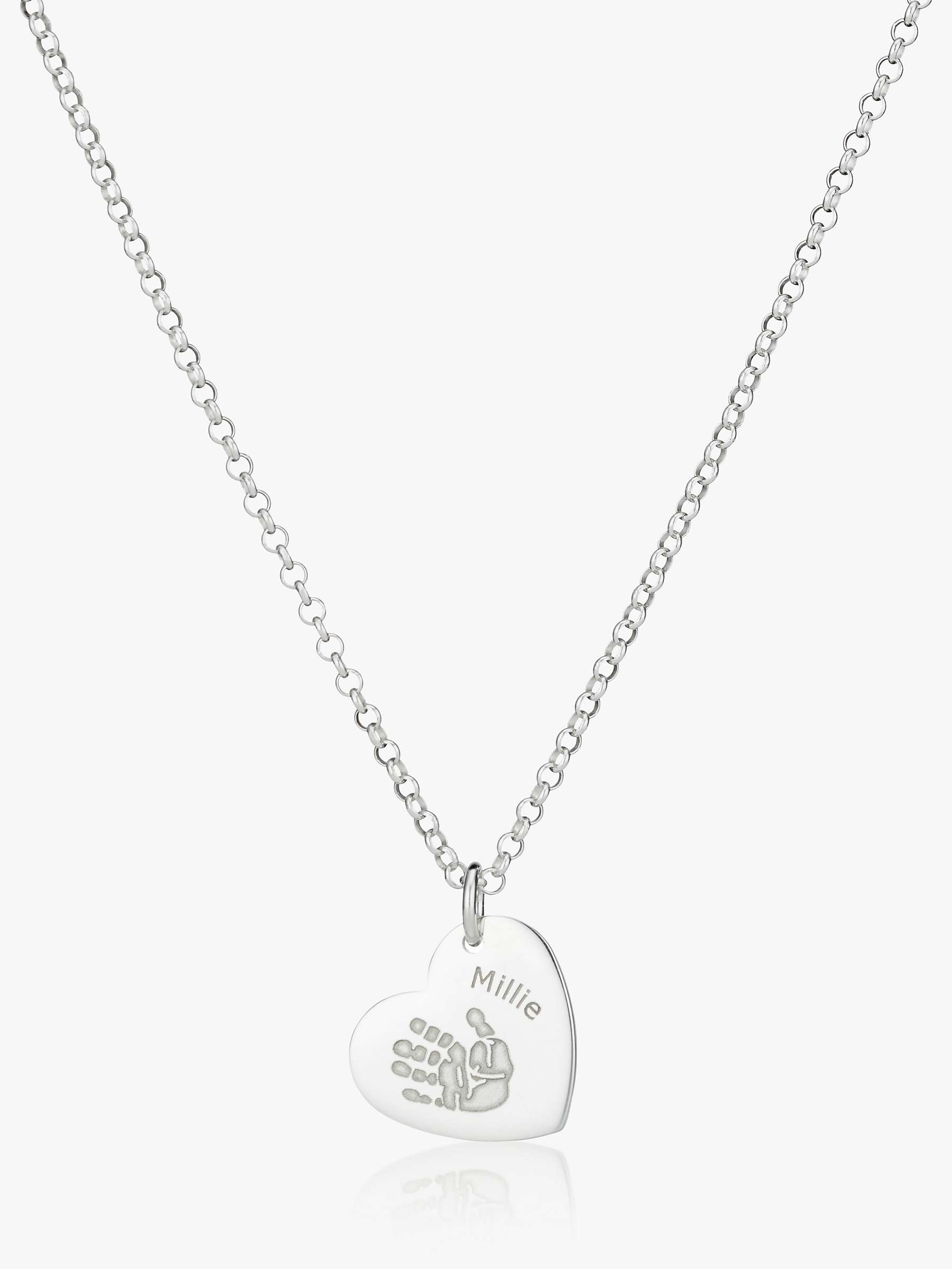 Buy Under the Rose Personalised Hand or Foot Print Heart Pendant Necklace Online at johnlewis.com