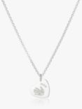 Under the Rose Personalised Hand or Foot Print Heart Pendant Necklace, Silver