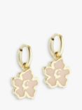 Ted Baker Larli Floral Enamel Drop Earrings, Gold/Pink