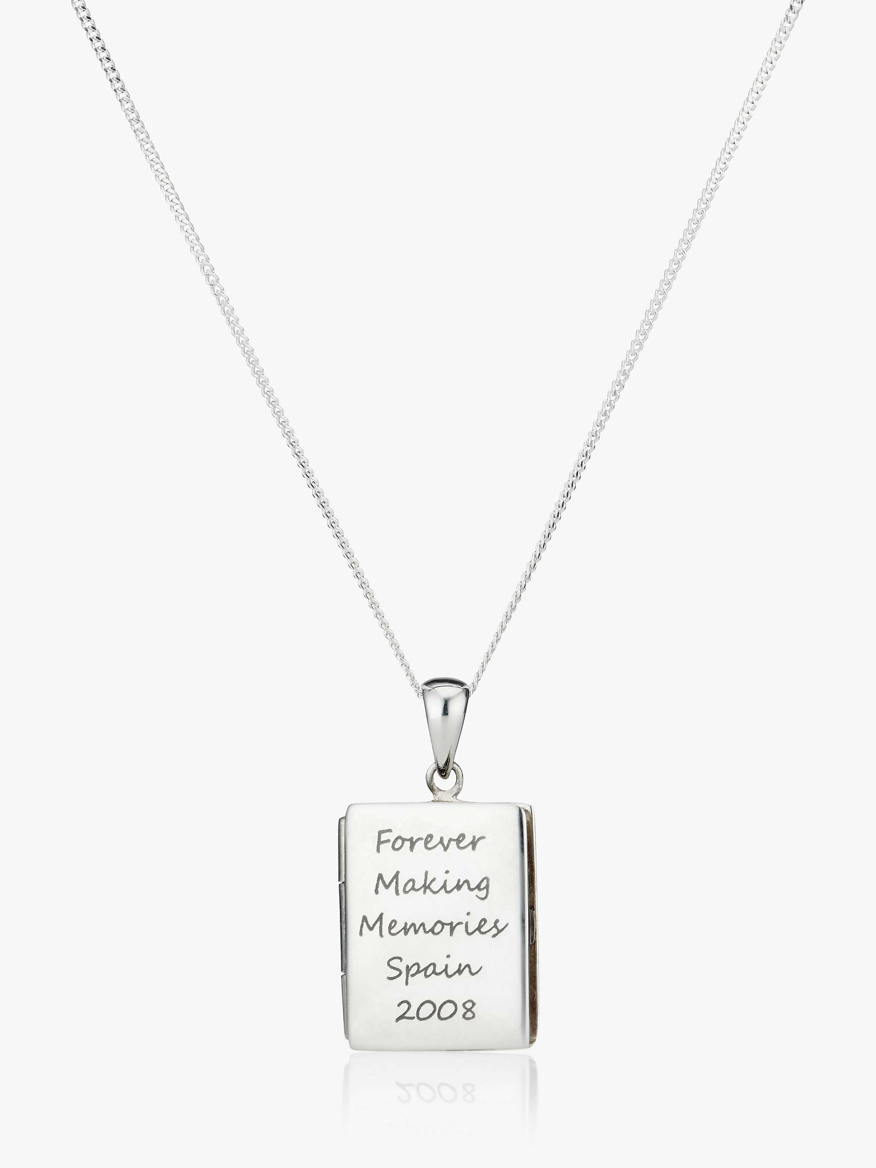 Under the Rose Personalised Tiny Book Locket Pendant Necklace, Silver at  John Lewis & Partners