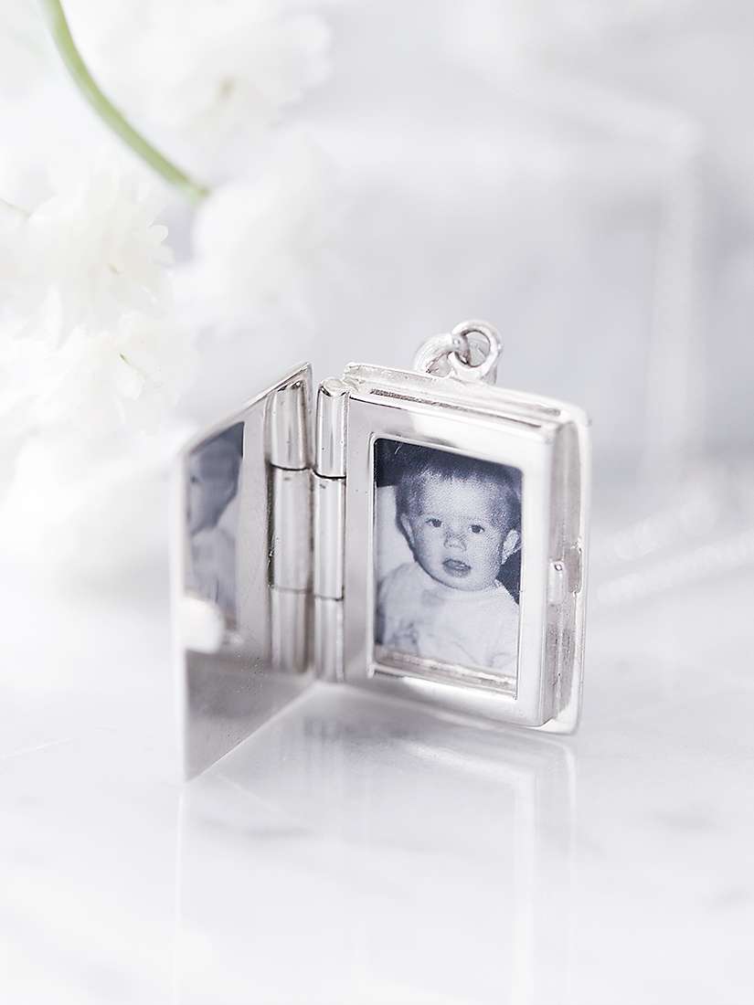 Buy Under the Rose Personalised Tiny Book Locket Pendant Necklace, Silver Online at johnlewis.com