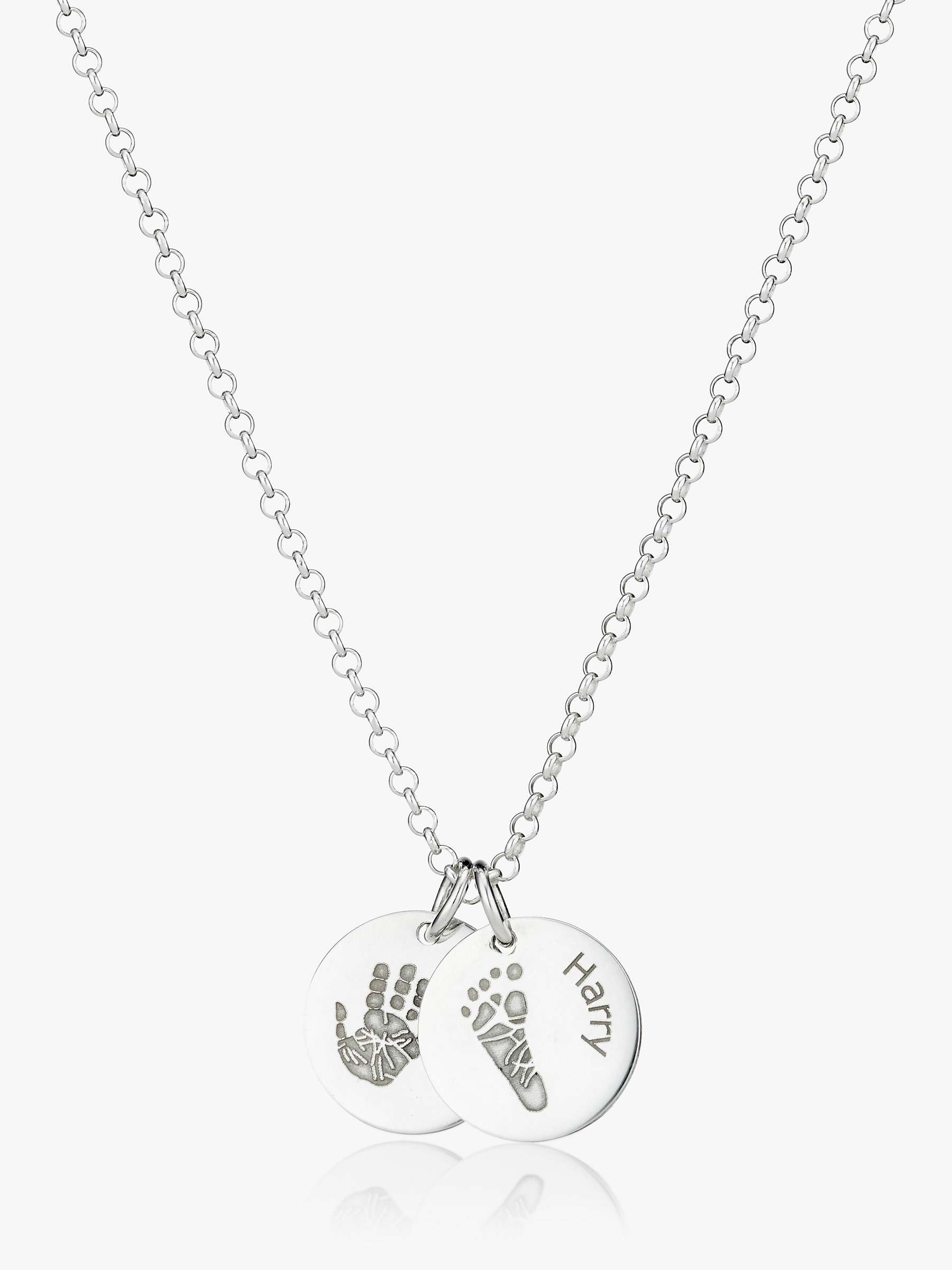 Buy Under the Rose Personalised Duo Charm Hand & Foot Print Pendant Necklace Online at johnlewis.com