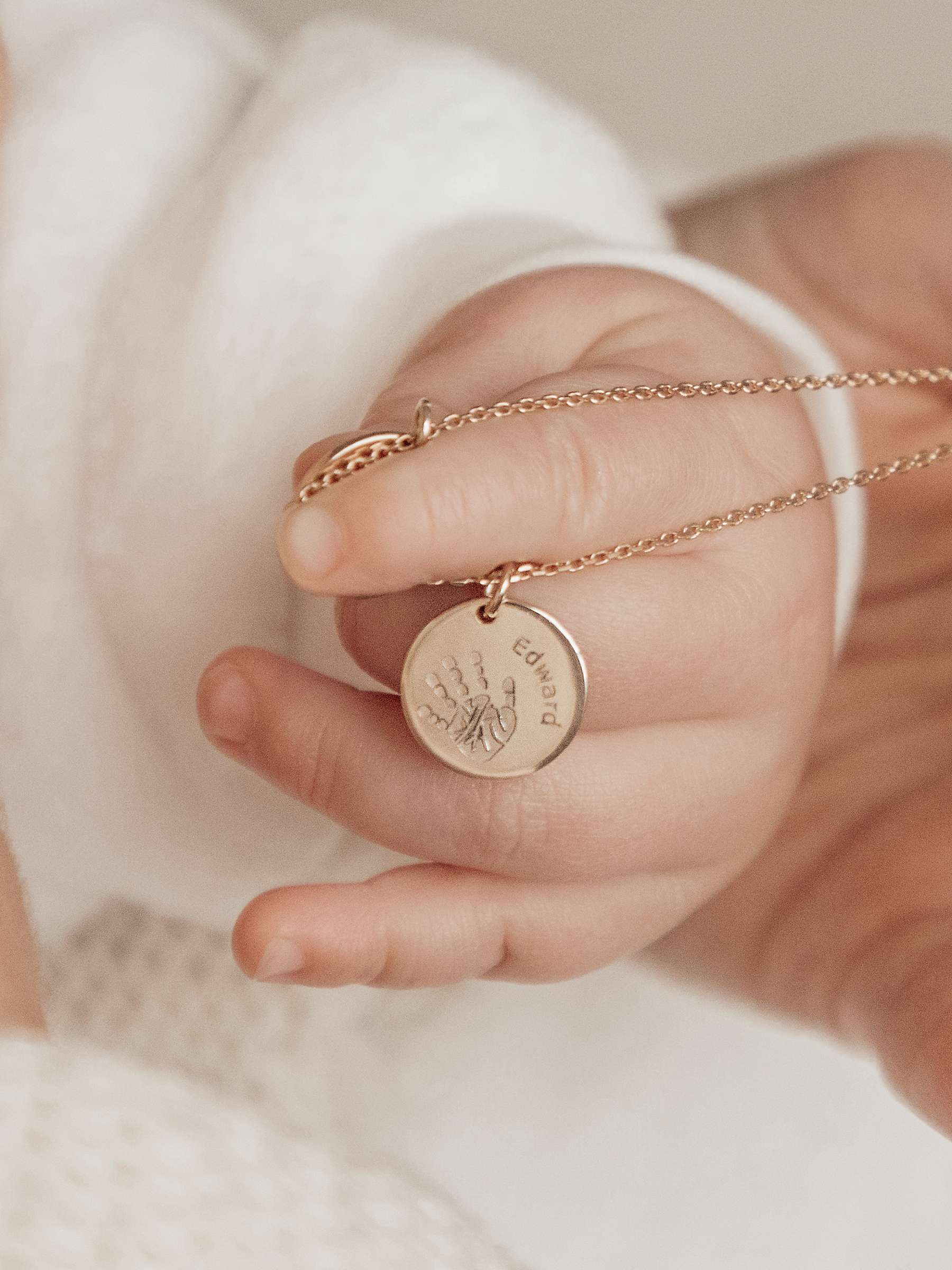 Buy Under the Rose Personalised Hand or Foot Print Pendant Necklace Online at johnlewis.com