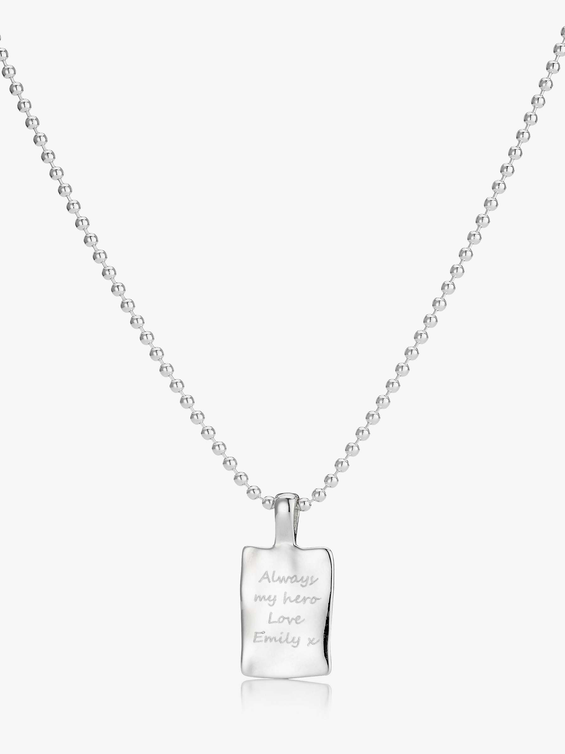 Buy Under the Rose Personalised Lightening Bolt Pendant Necklace, Silver Online at johnlewis.com