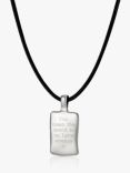 Under the Rose Personalised Initial Charm Leather Pendant Necklace, Silver/Black