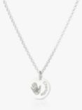 Under the Rose Personalised Hand or Foot Print Pendant Necklace, Silver