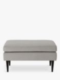 Swyft Model 01 Chaise Piece/Footstool, Light Grey Velvet