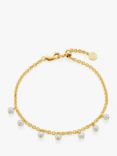 Under the Rose Birthstone Pearl Chain Bracelet, Gold