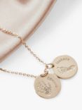 Under the Rose Personalised Duo Charm Hand & Foot Print Pendant Necklace, Gold