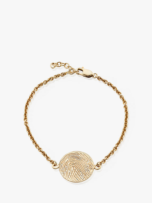 Under the Rose Personalised Fingerprint Circle Charm Chain Bracelet, Gold
