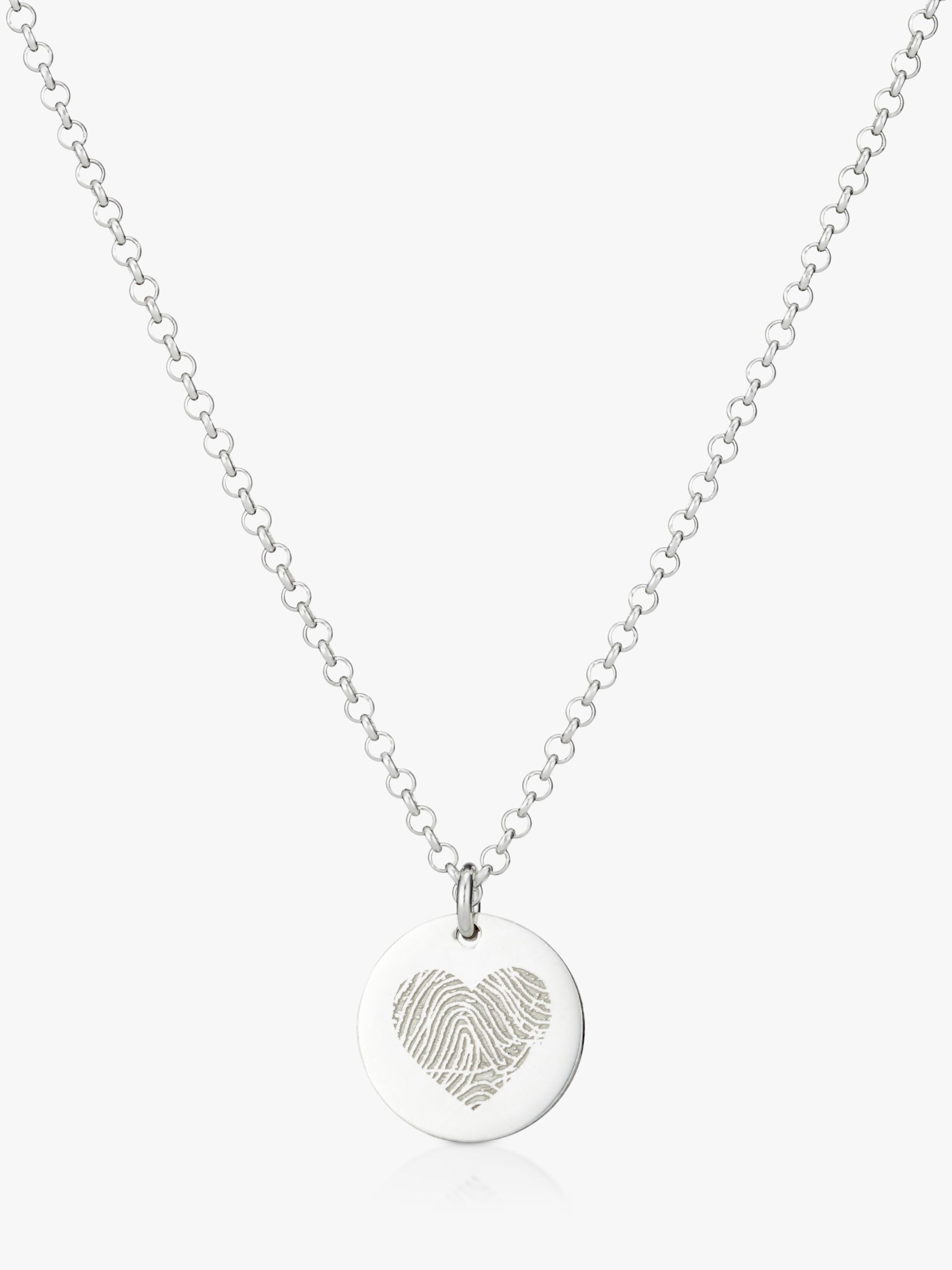 Under the Rose Personalised Fingerprint Heart Pendant Necklace